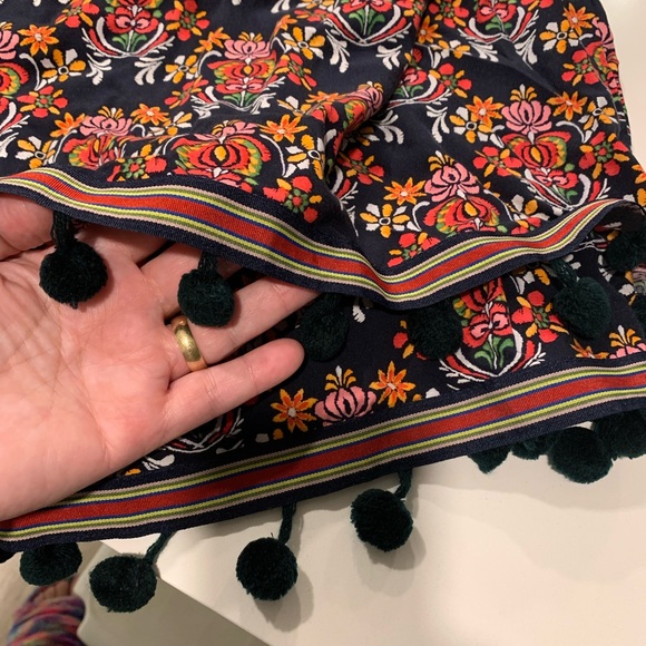 Crown & Ivy Navy Red Pink Moroccan Floral Pom Pom Shift Tank Dress - Picture 6 of 6